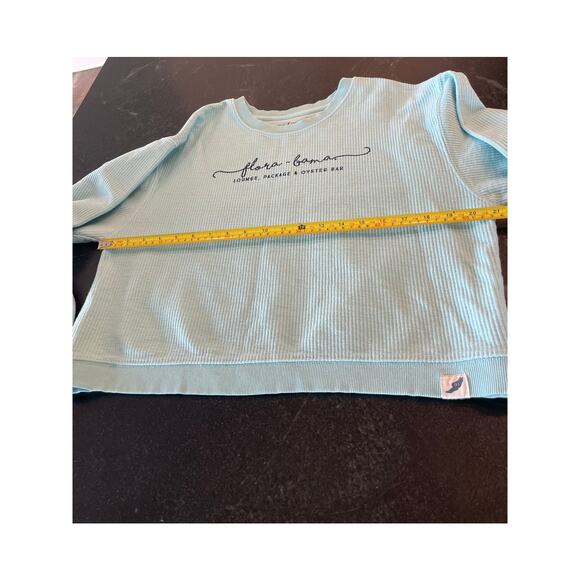 Ladies Corded aqua color Cropped sweatshirt FLORA-BAMA 100% Cotton L - Picture 8 of 10